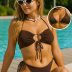 Costum de baie dama 3 piese slip brazilian Coffee Maro