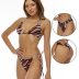 Costum de baie 3 piese cu slip clasic si slip brazilian Misty Caramel