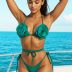 Costum de baie cu slip brazilian reglabil si accesoriu par Fleur Smarald