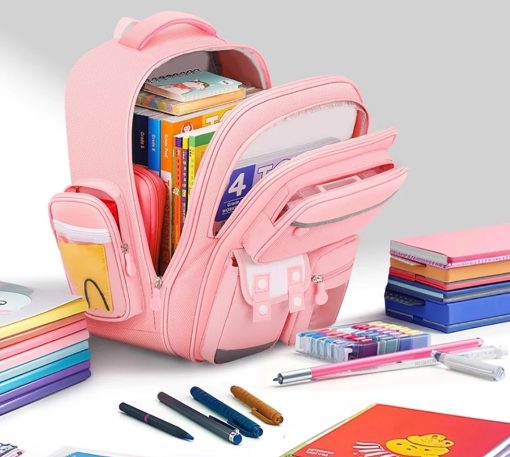 Ghiozdan Scolar Albastru, Geanta meditatii Albastra, penar 3D, insigne, jucarie plush si Ceas Roz cadou, doua marimi– Ghiozdan Scolar Albastru, Geanta meditatii Albastra, penar 3D, insigne, jucarie plush si Ceas Roz cadou, doua marimi– GS12A